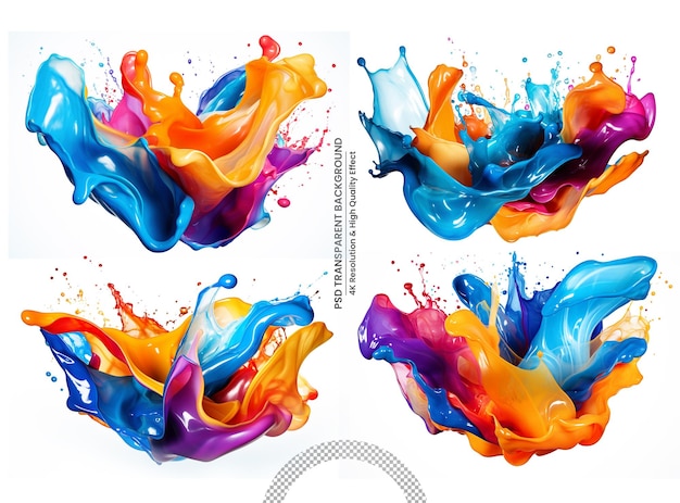 Splash of paint colorful abstract background digital art