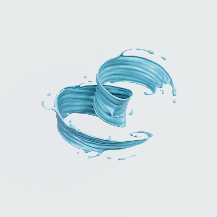 PSD splash paint liquid 3d rendering