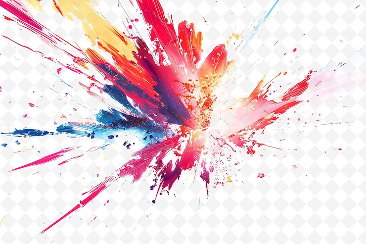 PSD a splash of paint with a splash of colors