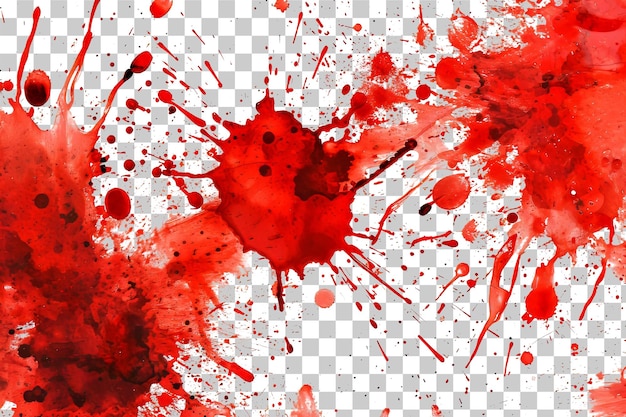 PSD a splash of red blood on a transparent background