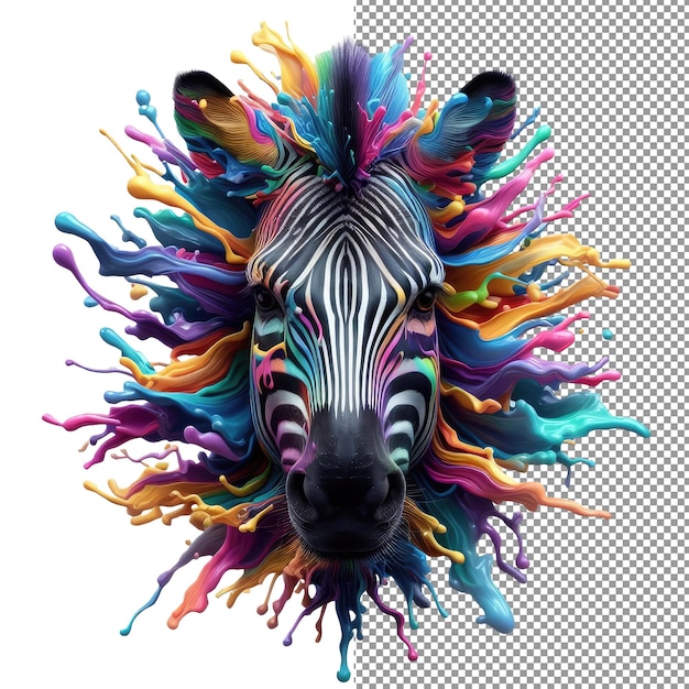 Splash safari colorful animal face isolation