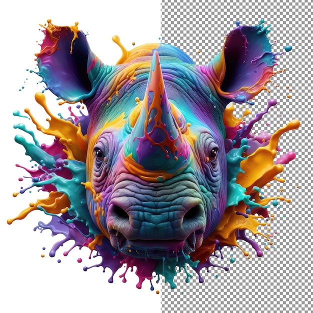 PSD splash safari colorful animal face isolation (isolamento delle facce degli animali colorati)