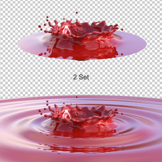 PSD splash of strawberry smoothie isolated 3d render