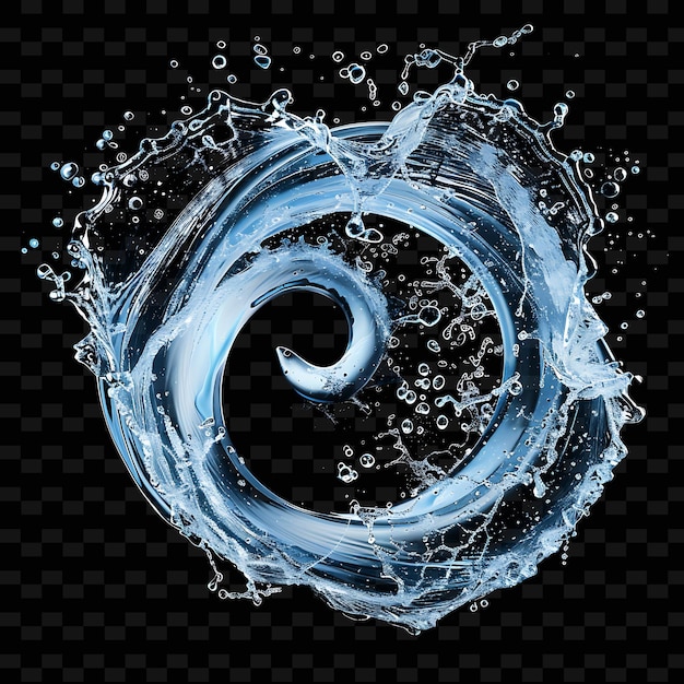 A splash of water with a circle of blue liquid