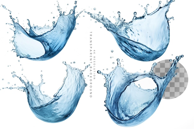 Splash wody izolowany na przezroczystym tle