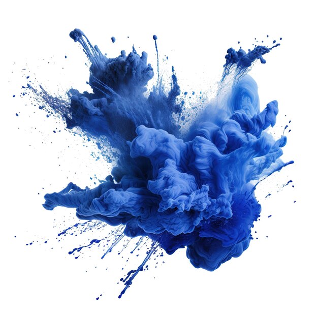 PSD splashes of blue powder paint