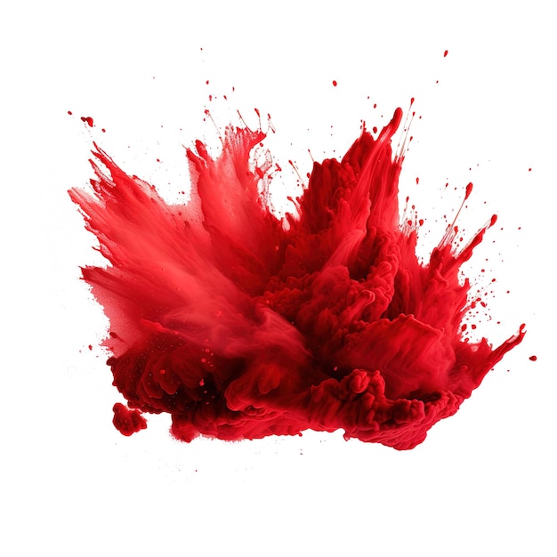 PSD splashes of red powder paint