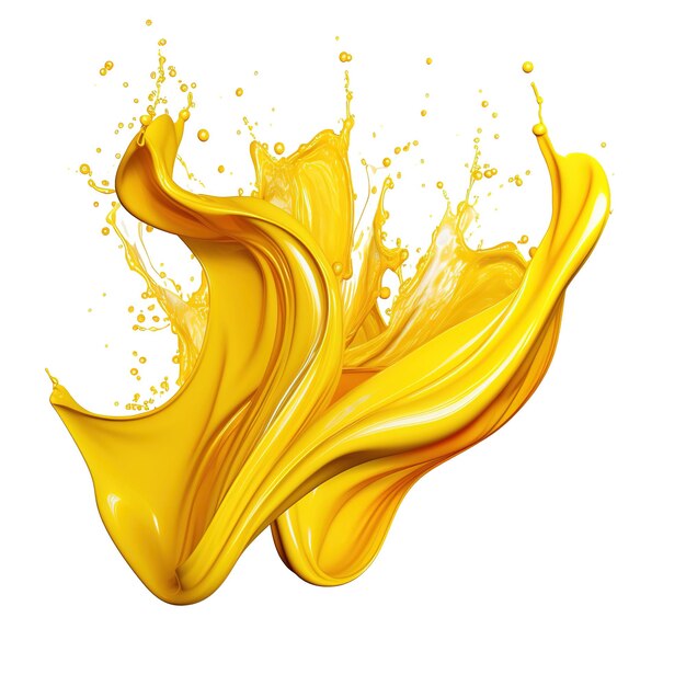 Premium PSD Splashes of yellow paint