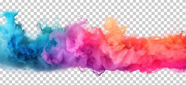 PSD splashing colorful powder on png