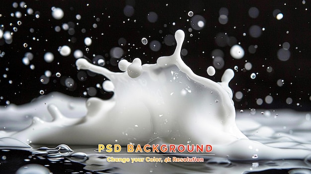 Splashing milk isolated on black background