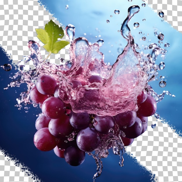 PSD acqua spruzzata con sfondo trasparente di frutta galleggiante