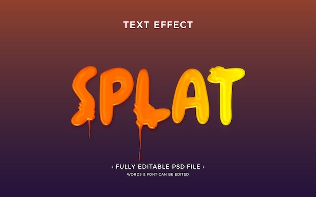 PSD Текстовый эффект splat