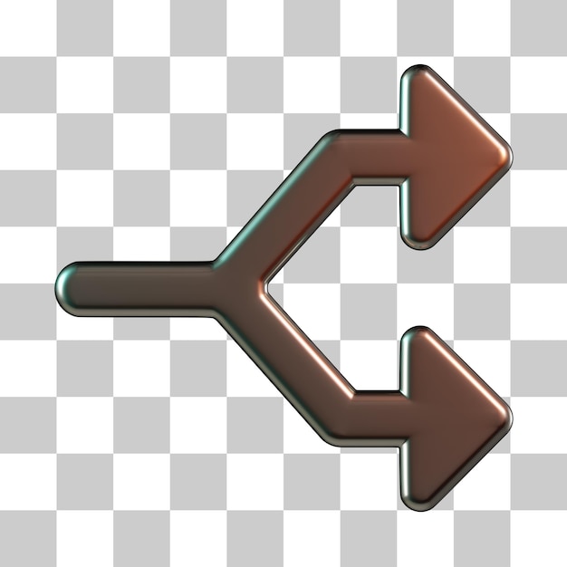 PSD split arrow 3d icon