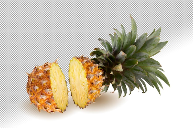 Split Pineapple Fruit isolated 