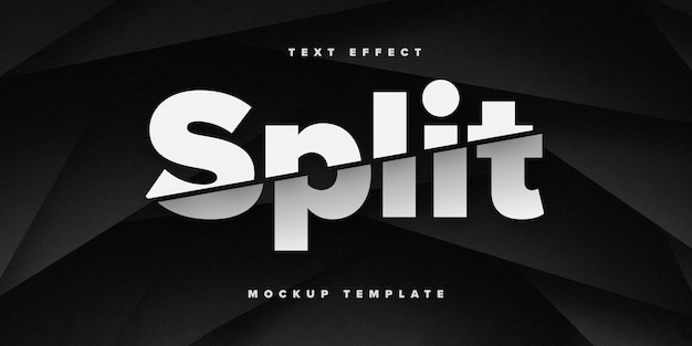 Split text effect mockup