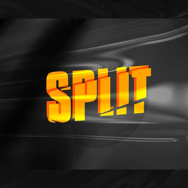 PSD split text effect template