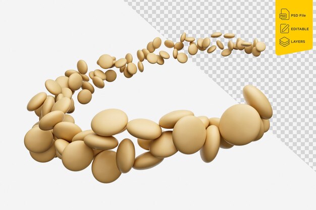 PSD biscotto di spugna o biscotti su sfondo bianco illustrazione 3d