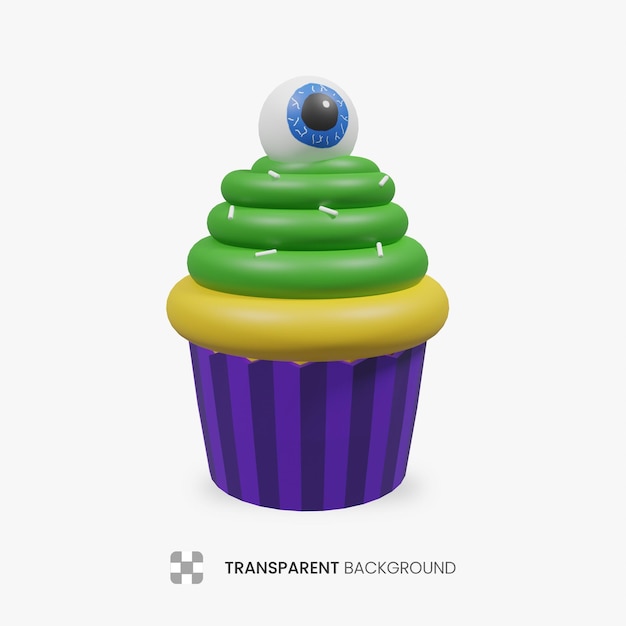 PSD cupcake di halloween 3d spettrale