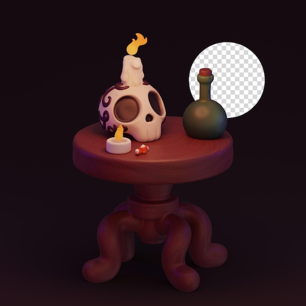 PSD spooky 3d render for halloween