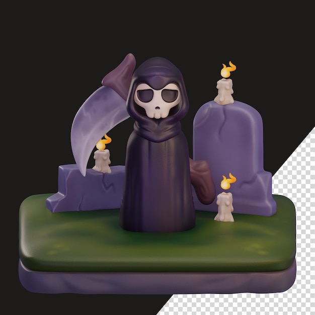 PSD spooky 3d render for halloween