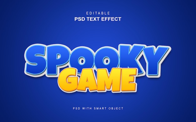 PSD spooky game text effect