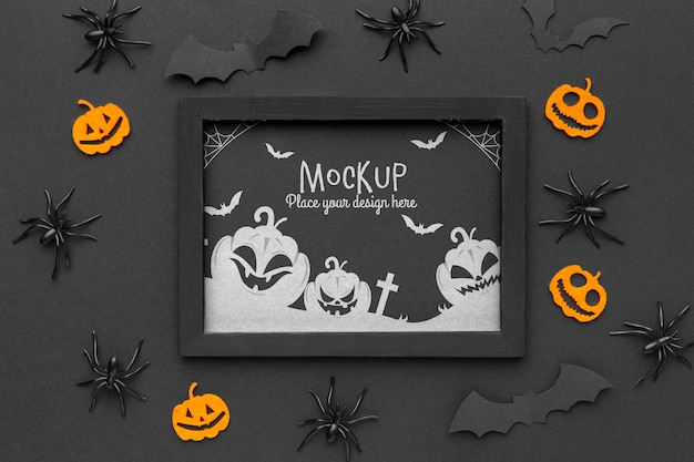 PSD spooky halloween concept mock-up