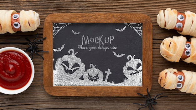 PSD mock-up di concetto di halloween spettrale