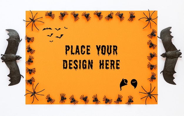 Spooky mock-up design with bats