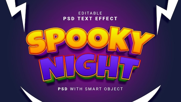 Spooky night text effect