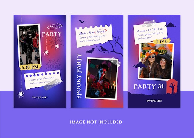 Modello di storia di instagram di spooky party vol1