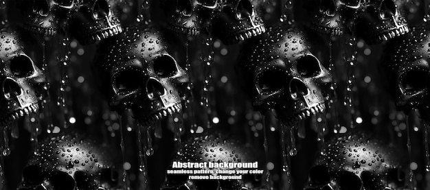 Spooky Skulls en Ghosts glinsterende Halloween achtergrond