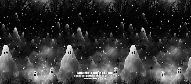 PSD spooky skulls amp ghosts glinsterende halloween-achtergrond