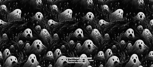 PSD spooky skulls amp ghosts glinsterende halloween-achtergrond