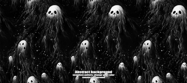 PSD spooky skulls amp ghosts glinsterende halloween-achtergrond