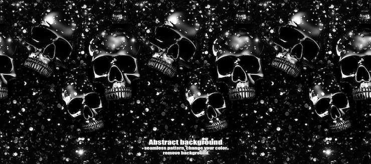 PSD spooky skulls amp ghosts glittering halloween background