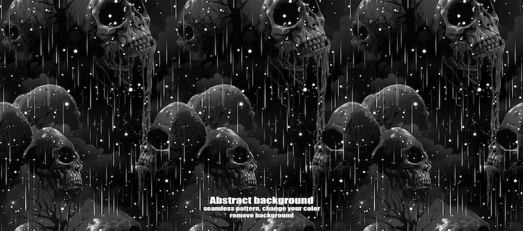 PSD spooky skulls amp ghosts glittering halloween background