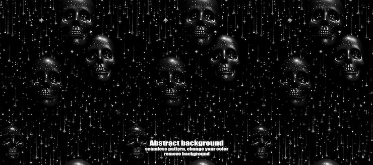PSD spooky skulls amp ghosts glittering halloween background