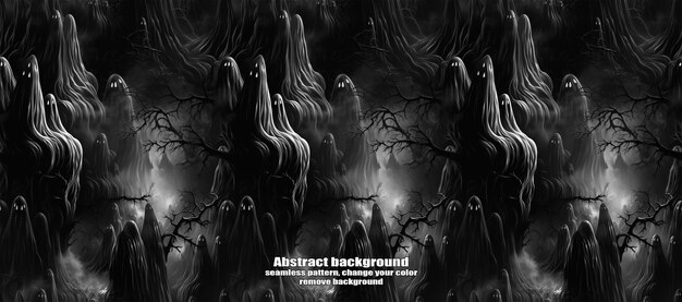 PSD spooky skulls amp ghosts glittering halloween background