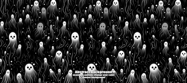 PSD spooky skulls amp ghosts glittering halloween background