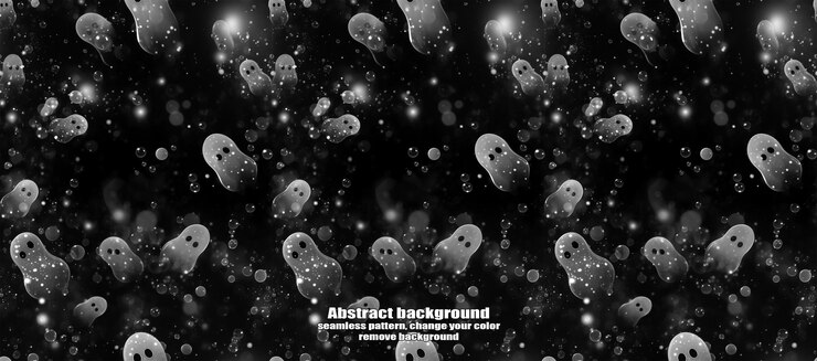 PSD spooky skulls amp ghosts glittering halloween background