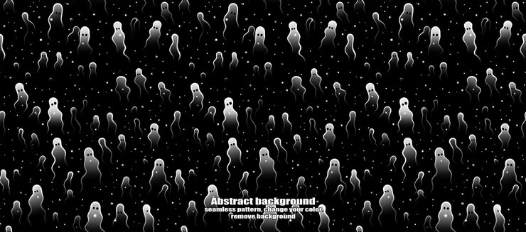 PSD spooky skulls amp ghosts glittering halloween background