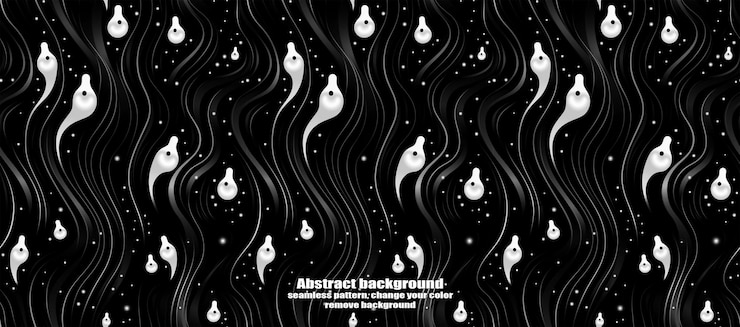 PSD spooky skulls amp ghosts glittering halloween background