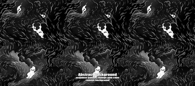 PSD spooky skulls amp ghosts glittering halloween background