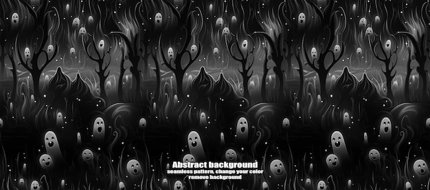 PSD spooky skulls amp ghosts glittering halloween background