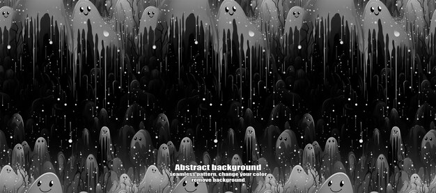 PSD spooky skulls amp ghosts glittering halloween background
