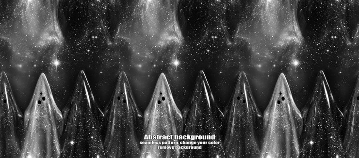 PSD spooky skulls amp ghosts glittering halloween background