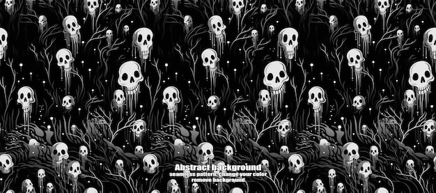 PSD spooky skulls amp ghosts glittering halloween background