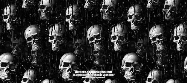 Spooky skulls amp ghosts glittering halloween background