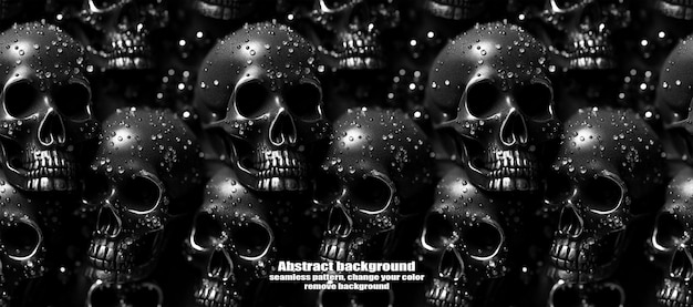 Spooky Skulls amp Ghosts Glittering Halloween Background