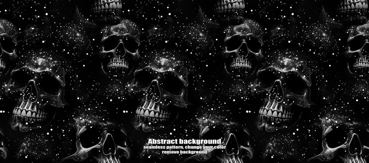 PSD spooky skulls amp ghosts glittering halloween background